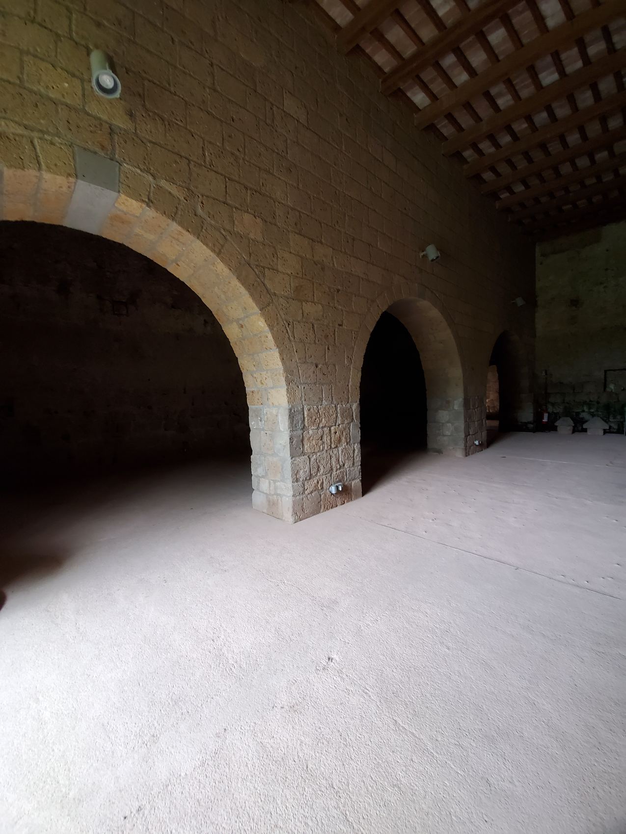 Stone arches inside the abbey.